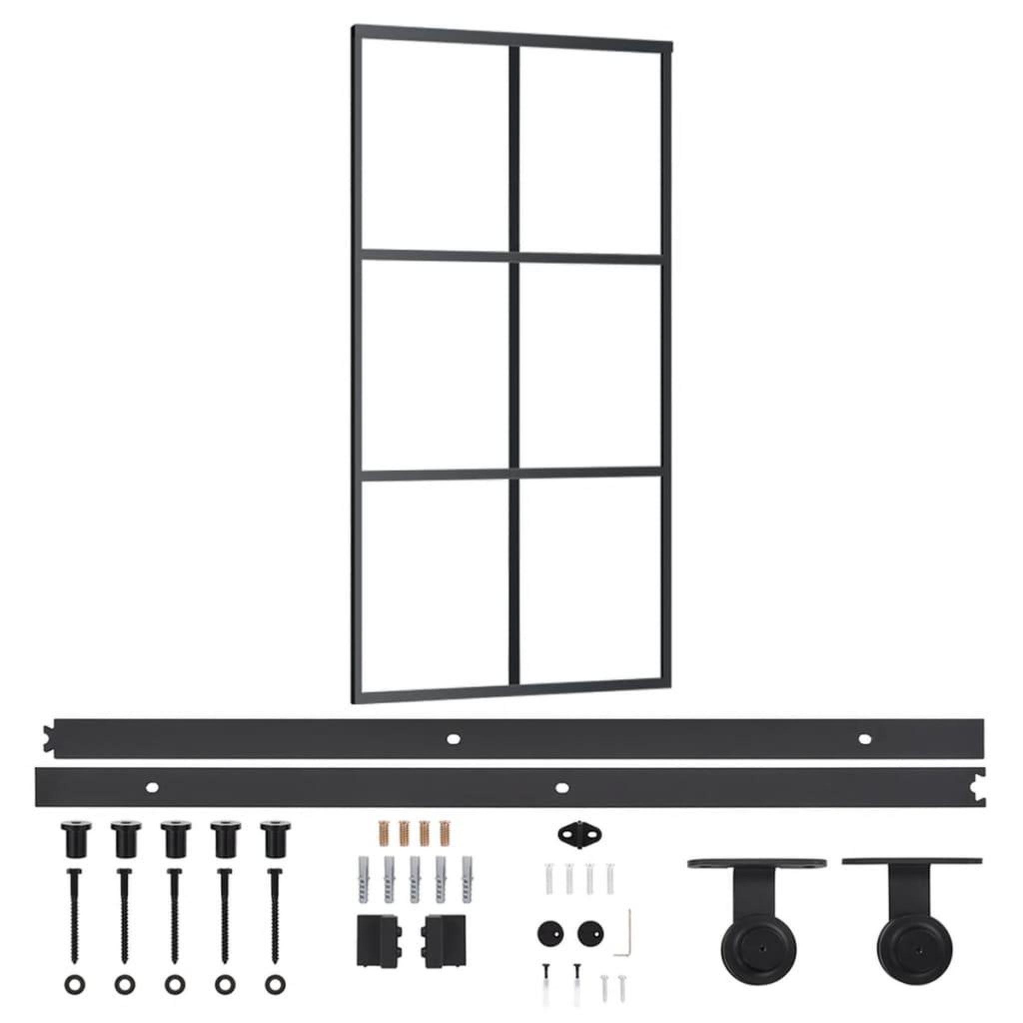 Voir la diapositive 2 : VIDAXL Porte coulissante et quincaillerie Verre et Aluminium 102x205cm