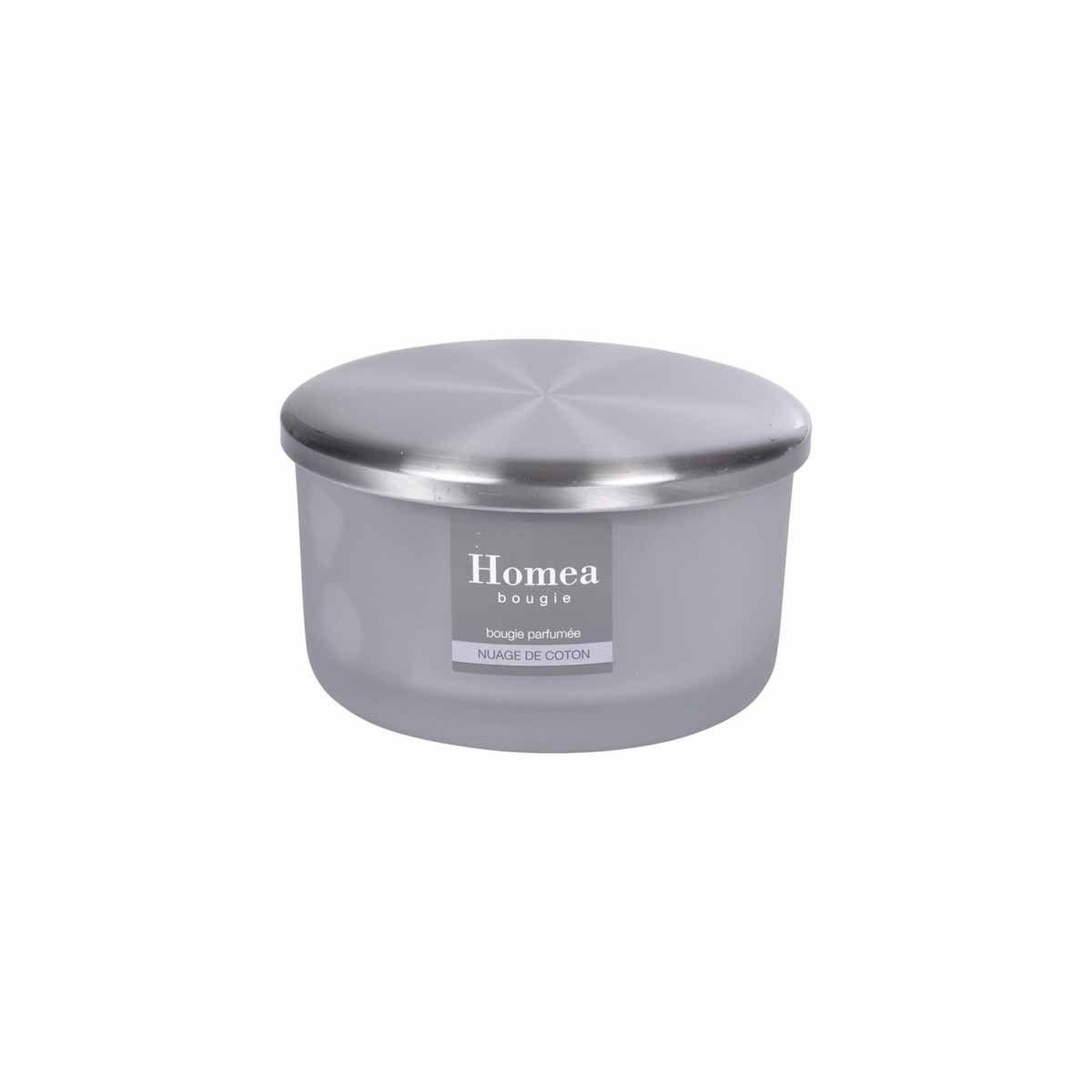 Voir la diapositive 2 : HOMEA Bougie parfumée verrine  tropical fresh  13cm nuage de coton