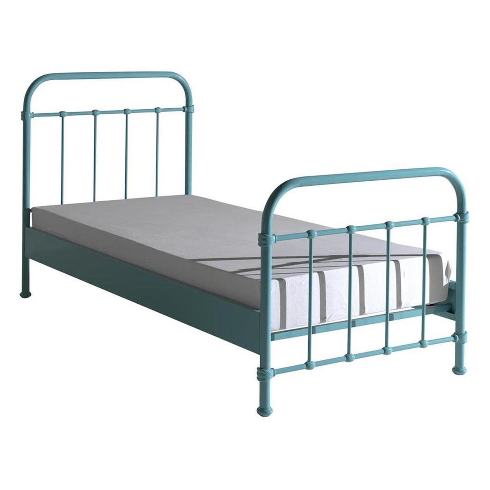 Paris Prix Lit enfant métal  new york  90x200cm turquoise