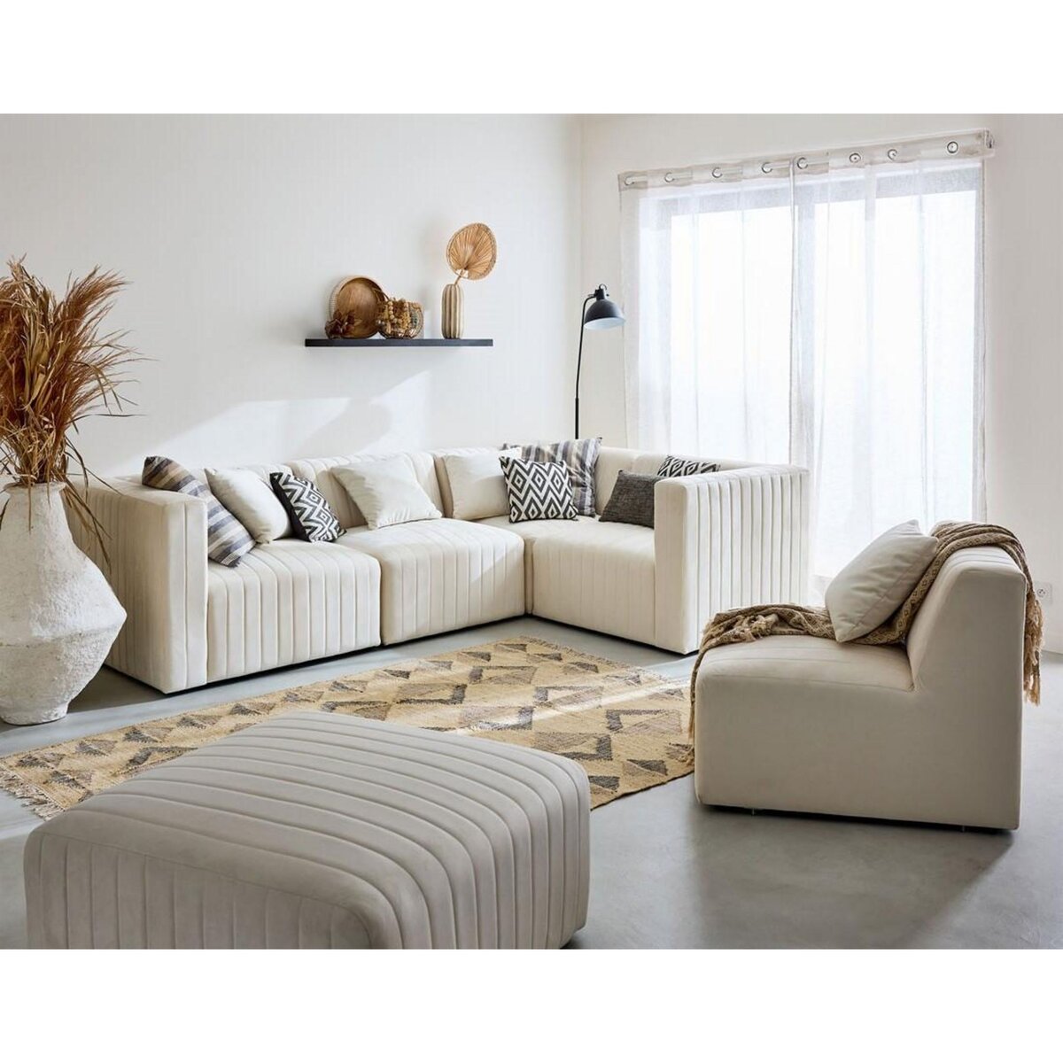 LISA DESIGN Nova - module d'assise gauche - en velours