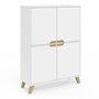 Voir la diapositive 1 : ID MARKET Meuble de rangement 4 portes HELSINKI scandinave blanc