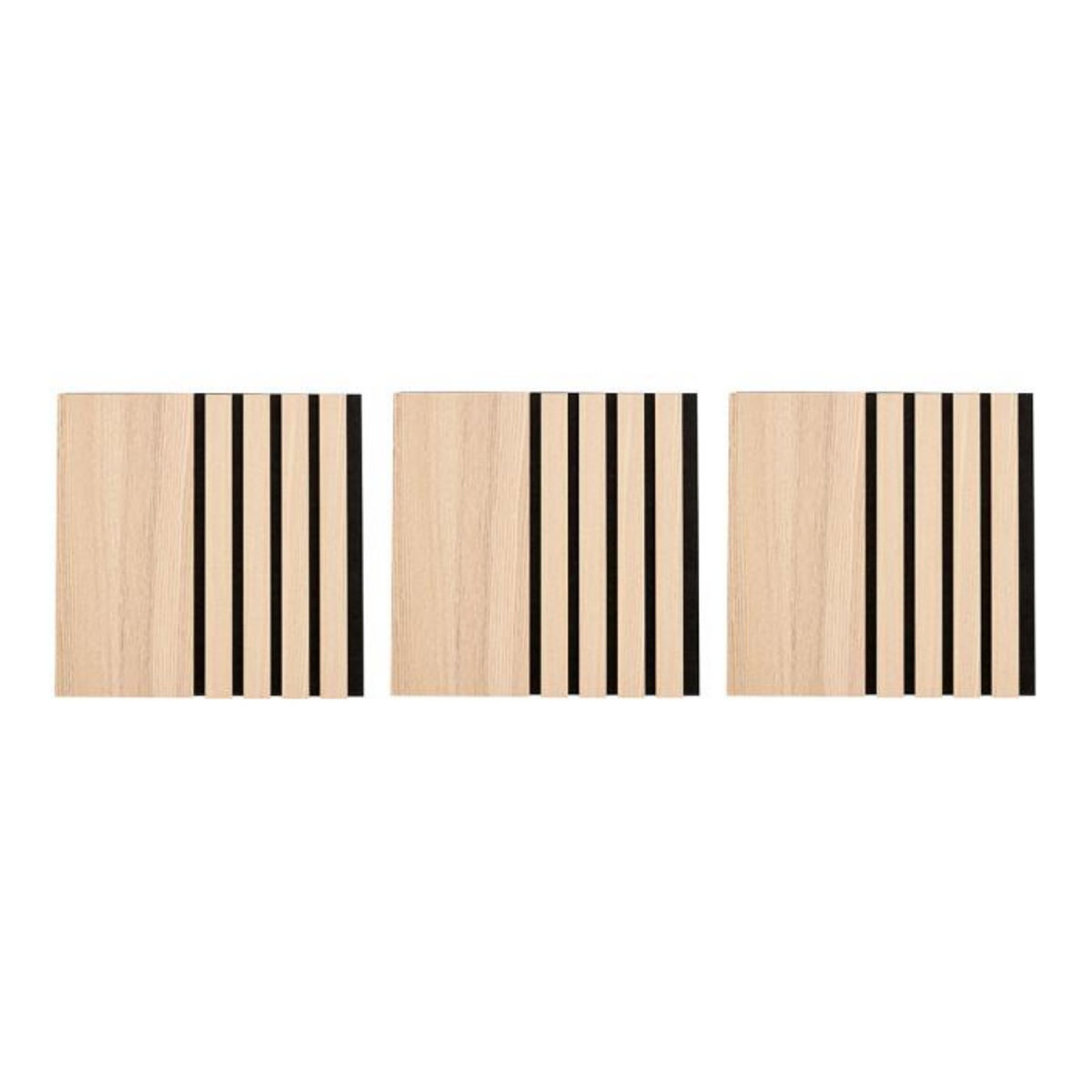 ATMOSPHERA Lot de 3 Panneaux Déco Large  Colva  30x30cm Naturel