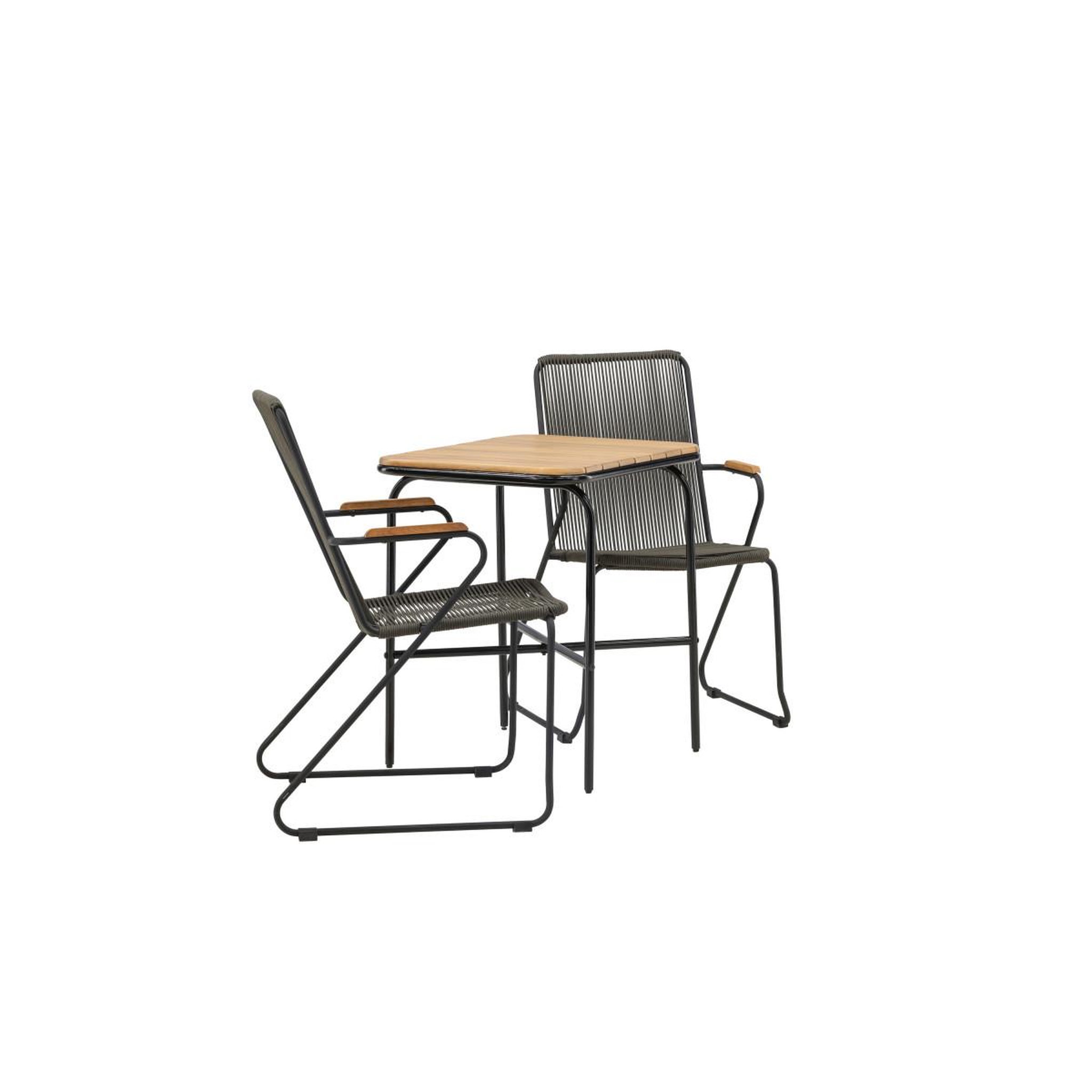 Voir la diapositive 3 : Paris Prix Ensemble table de jardin & 2 chaises  holmbeck & matstolar  74cm naturel & gris foncé