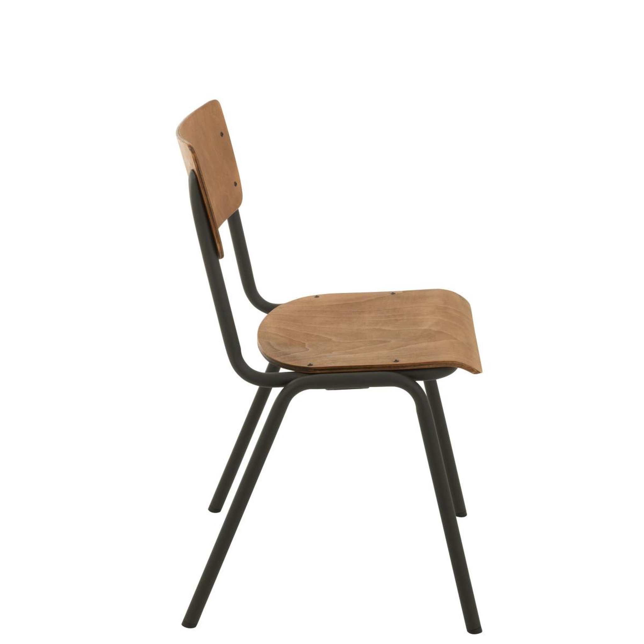 Voir la diapositive 3 : J-LINE Chaise vintage en bois  mauricio  82cm marron