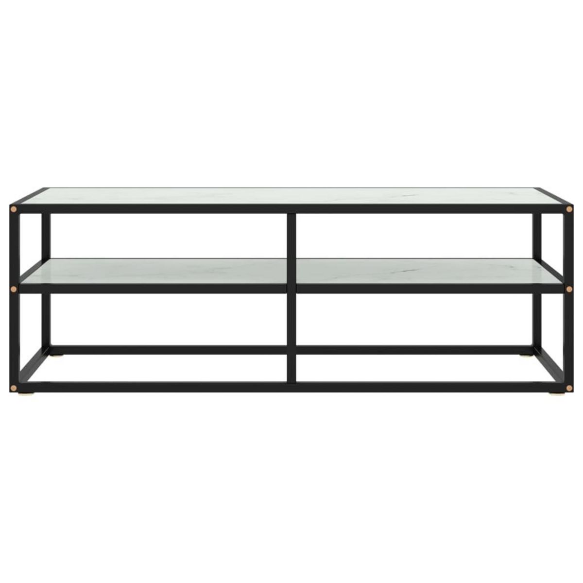 VIDAXL Meuble TV noir avec verre marbre blanc 120x40x40 cm