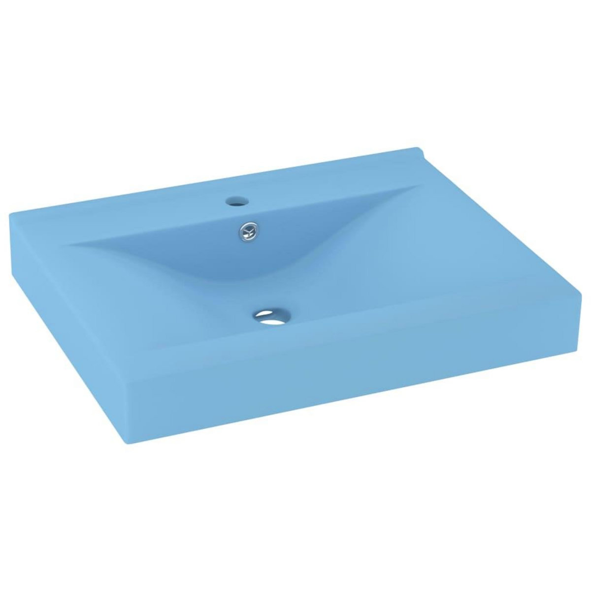 VIDAXL Lavabo avec trou de robinet Bleu clair mat 60x46 cm Ceramique