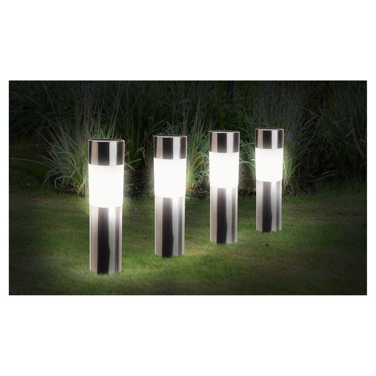 Inkazen Lot de 4 bornes tube solaire Gris