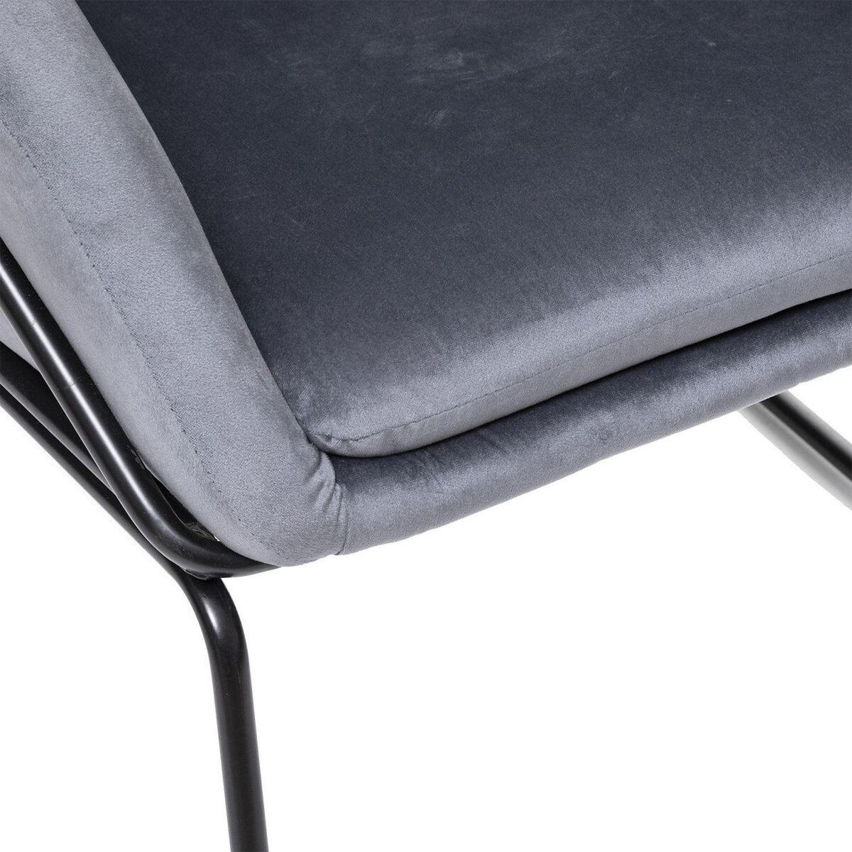 ATMOSPHERA Fauteuil de salon en velours avec structure en fer
