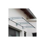 Chalet & jardin Marquise contemporaine aluminium et polycarbonate - FLORA - 205X92X16 - gris