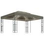 Voir la diapositive 2 : VIDAXL Tonnelle avec double toit et lumieres LED 3x4 m Taupe