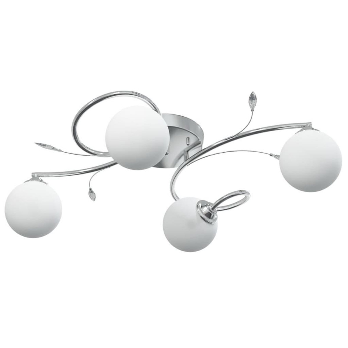 VIDAXL Plafonnier avec abat-jour ronds en verre pour 4 LED G9