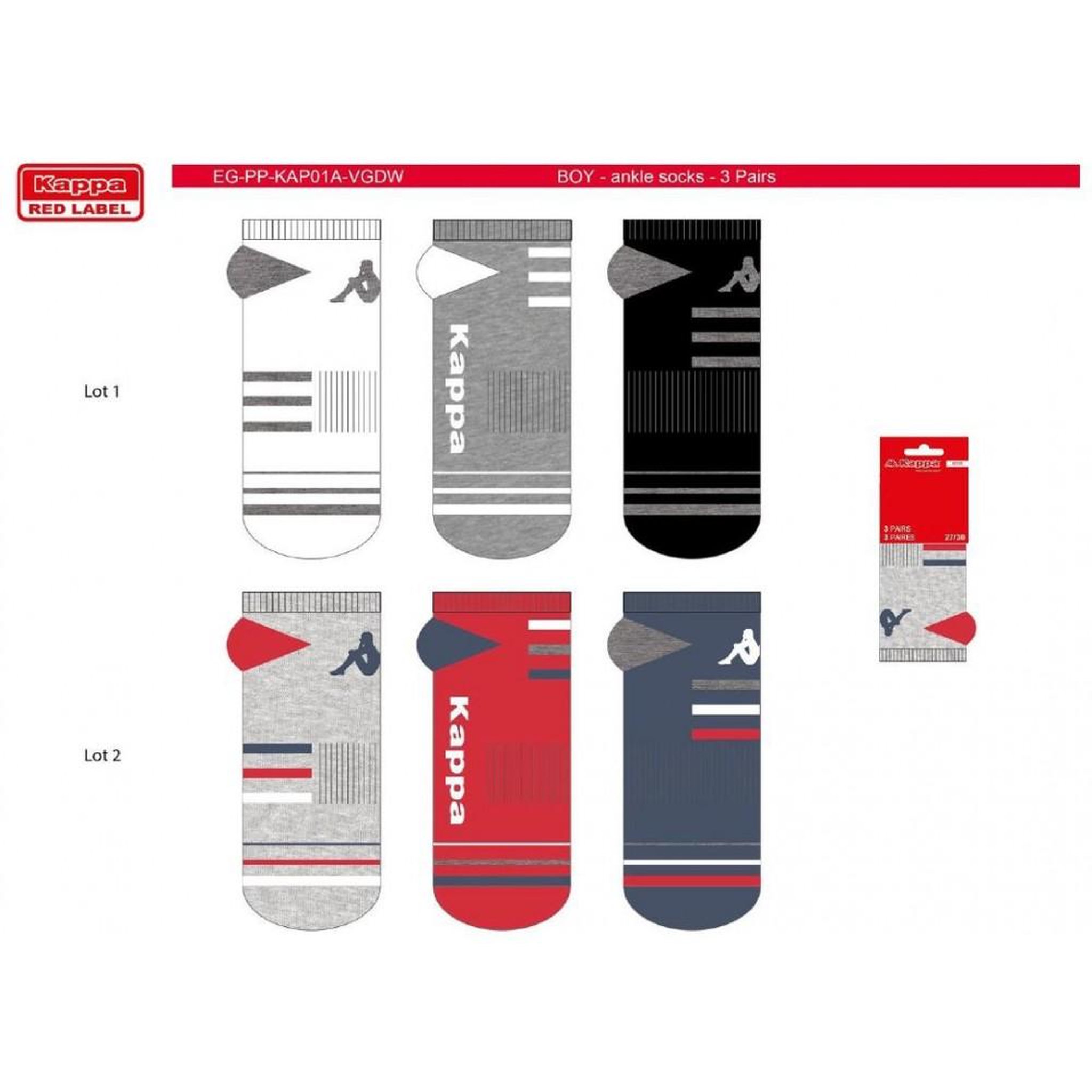 Voir la diapositive 5 : KAPPA Chaussettes Enfant SNEAKER KAPPA