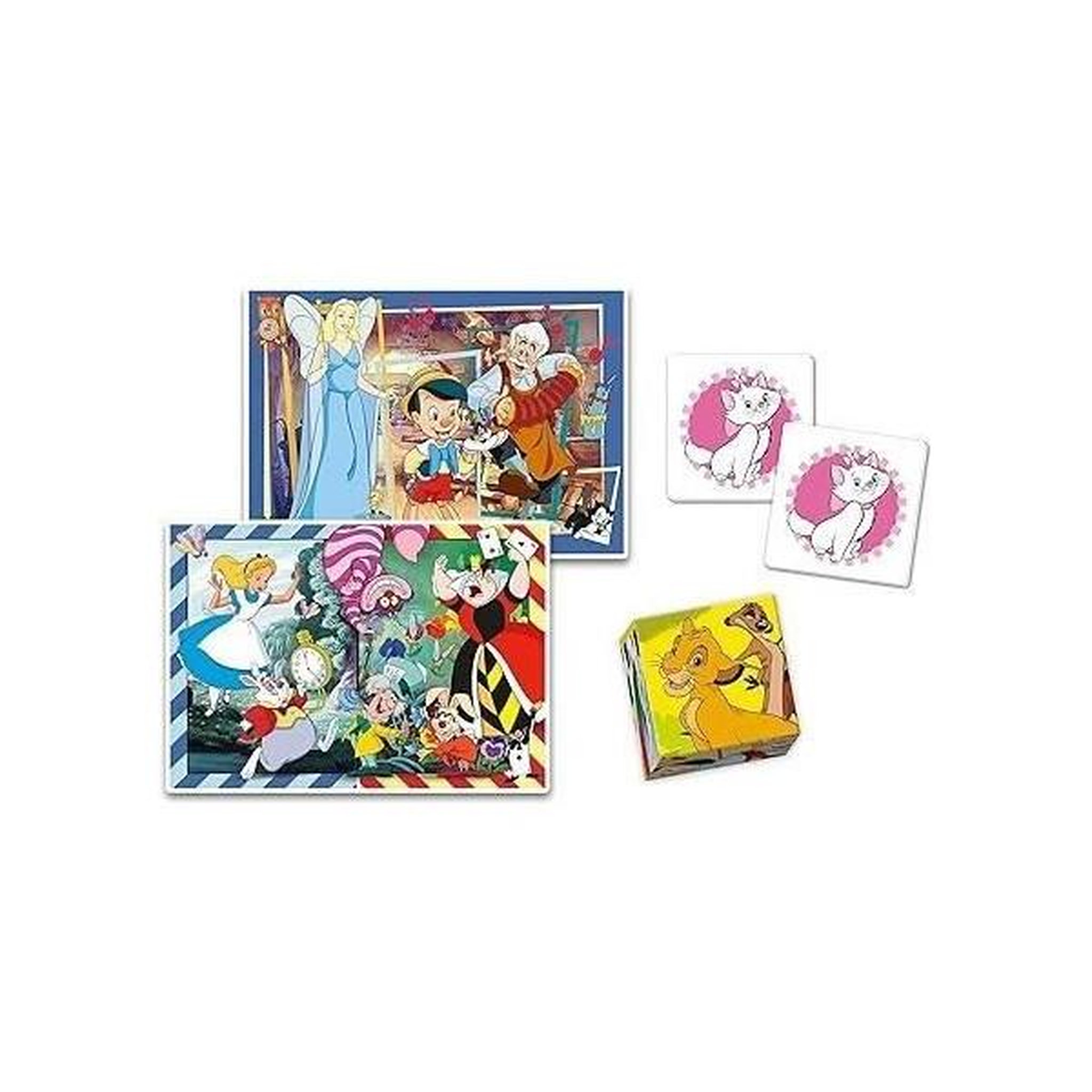 Voir la diapositive 2 : CLEMENTONI Clementoni - edukit - disney - coffret apprentissage 4 en 1 - 2 puzzles, 1 mémo, 1 jeu de 6 cubes - fabriqué en italie - dés