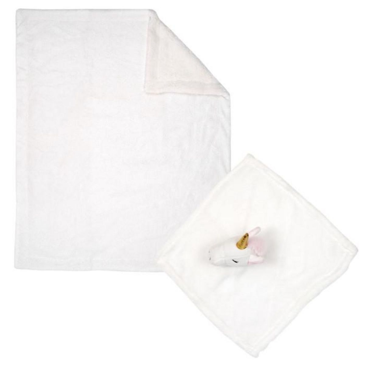 Paris Prix Peluche & Plaid Bébé  Licorne  75x100cm Blanc