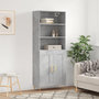 Voir la diapositive 1 : VIDAXL Buffet haut Gris beton 69,5x34x180 cm Bois d'ingenierie