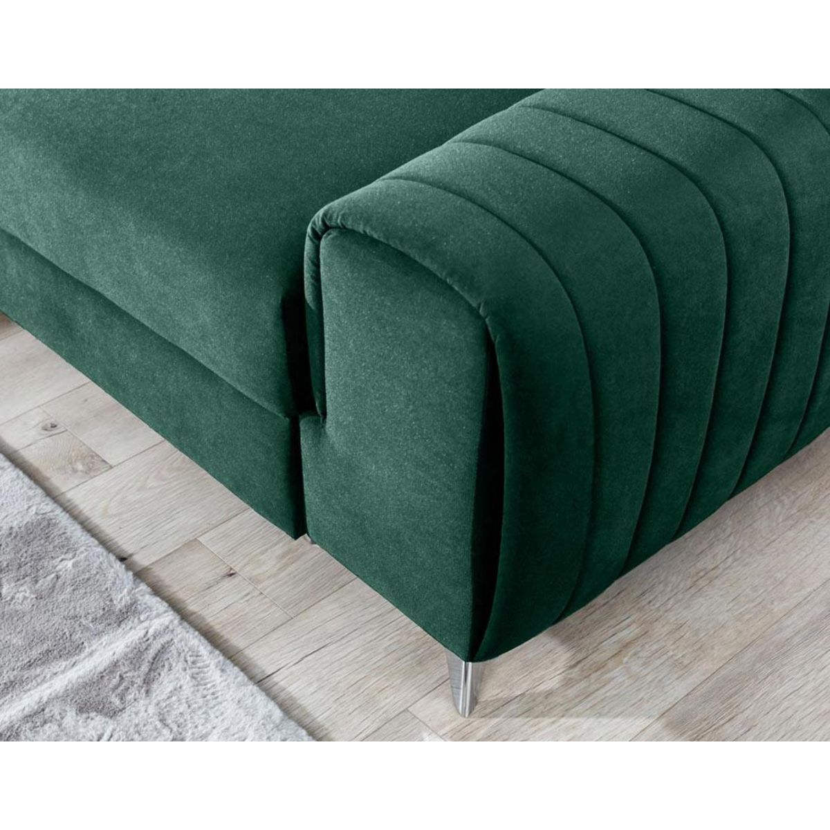 BEST MOBILIER Talisay - canapé d'angle gauche - 5 places - convertible avec coffre - en velours