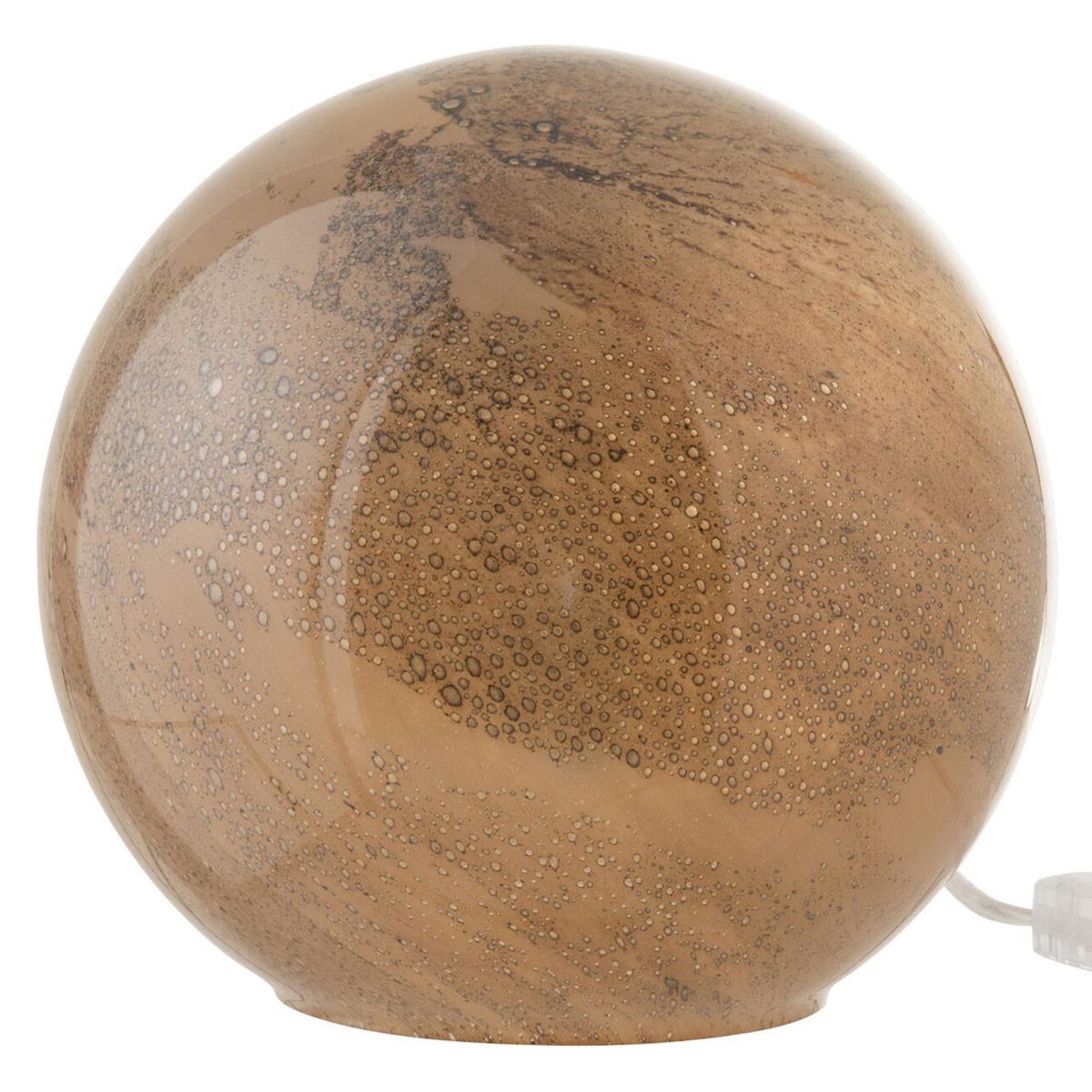 Voir la diapositive 1 : J-LINE Lampe à poser en verre  dany  22cm marron