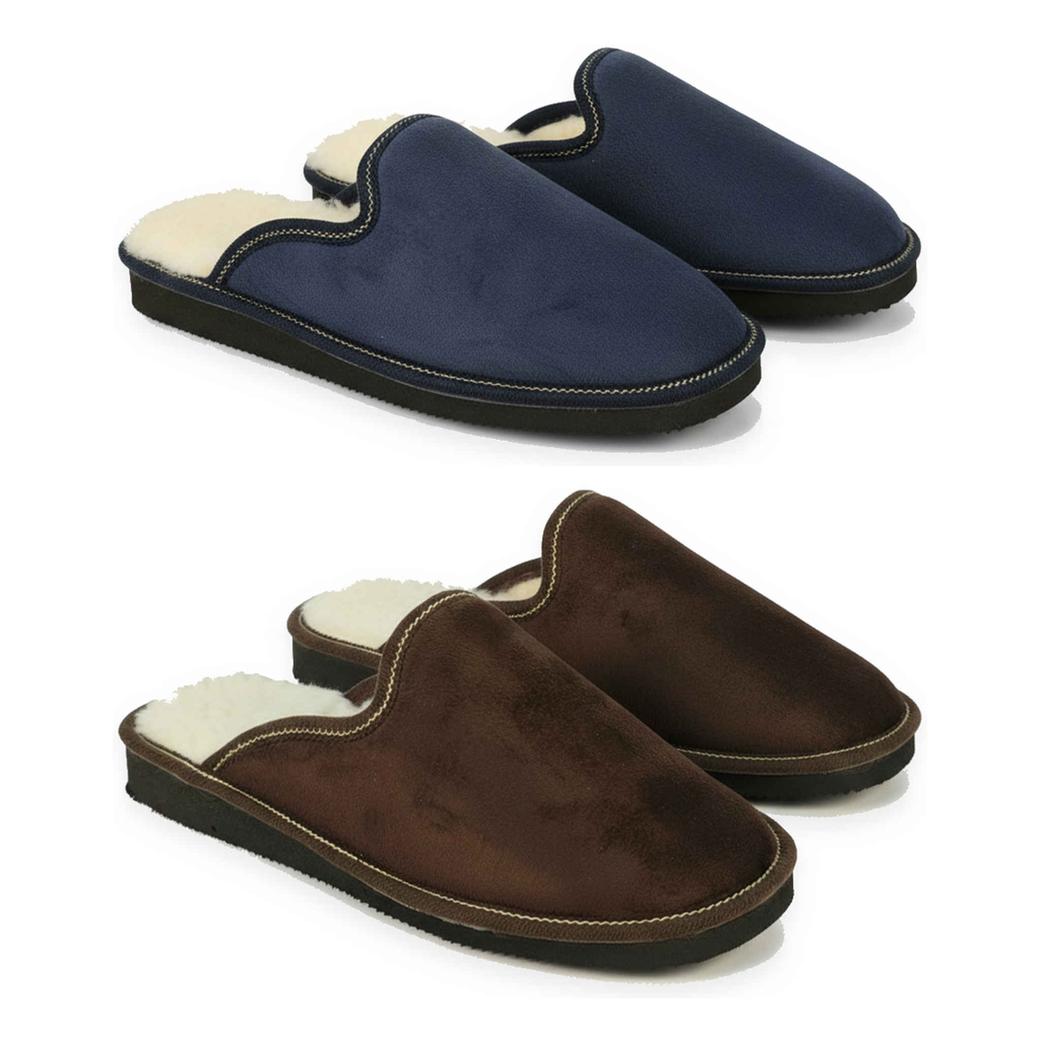 Voir la diapositive 3 : OZABI Ozabi pack de 2 paires pantoufles mules homme fabriquées en espagne