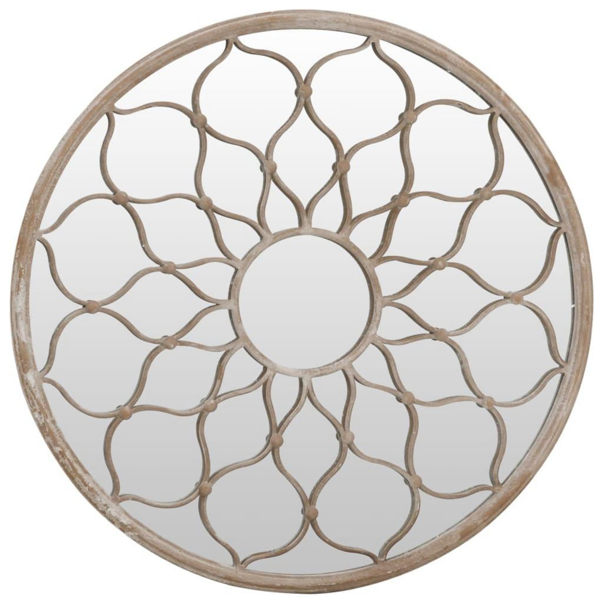 VIDAXL Miroir de jardin Sable 40x3 cm Fer Rond utilisation exterieure
