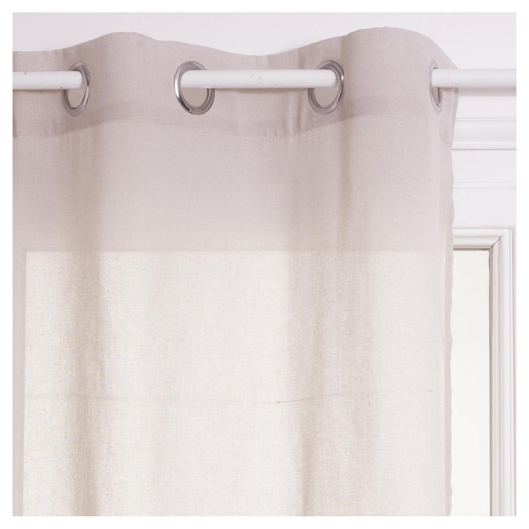 Voir la diapositive 2 : ATMOSPHERA Rideau Voilage uni oeillets métal en polyester 140x240cm ANA