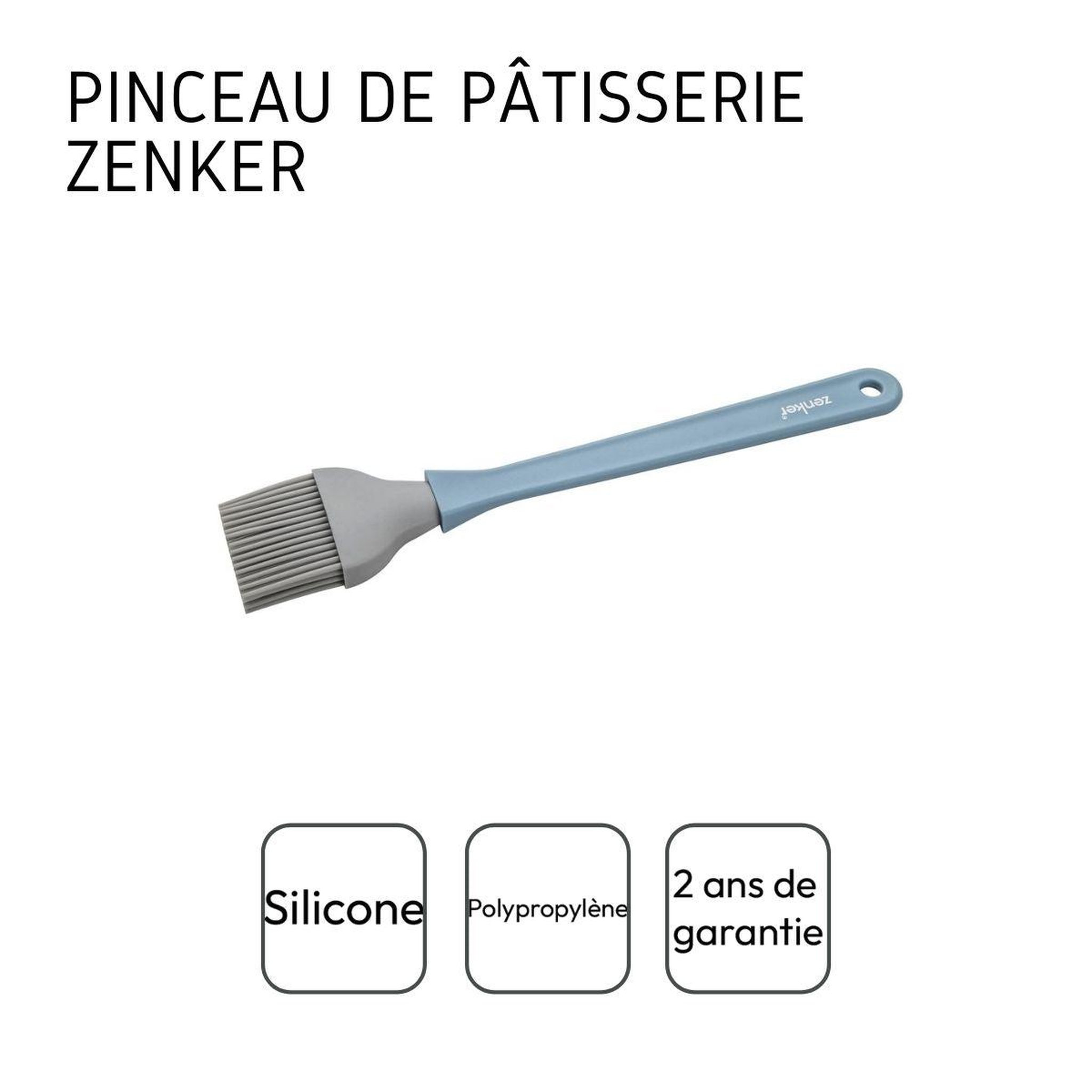 Voir la diapositive 4 : ZENKER Pinceau de cuisine et de pâtisserie 25 cm en poils silicone zenker sweet sensation