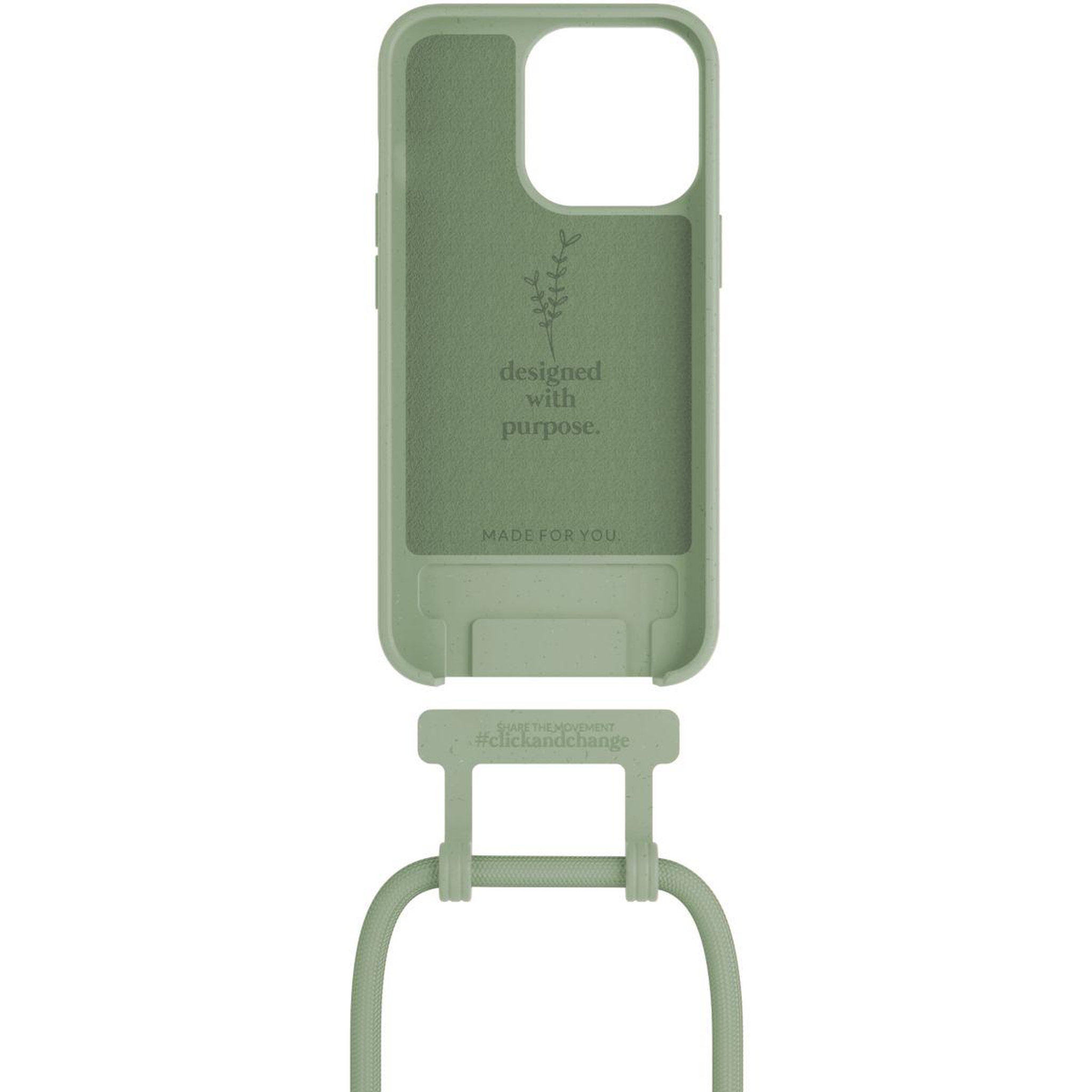Voir la diapositive 3 : WOODCESSORIES Coque avec cordon iPhone 14 Pro Tour de cou vert