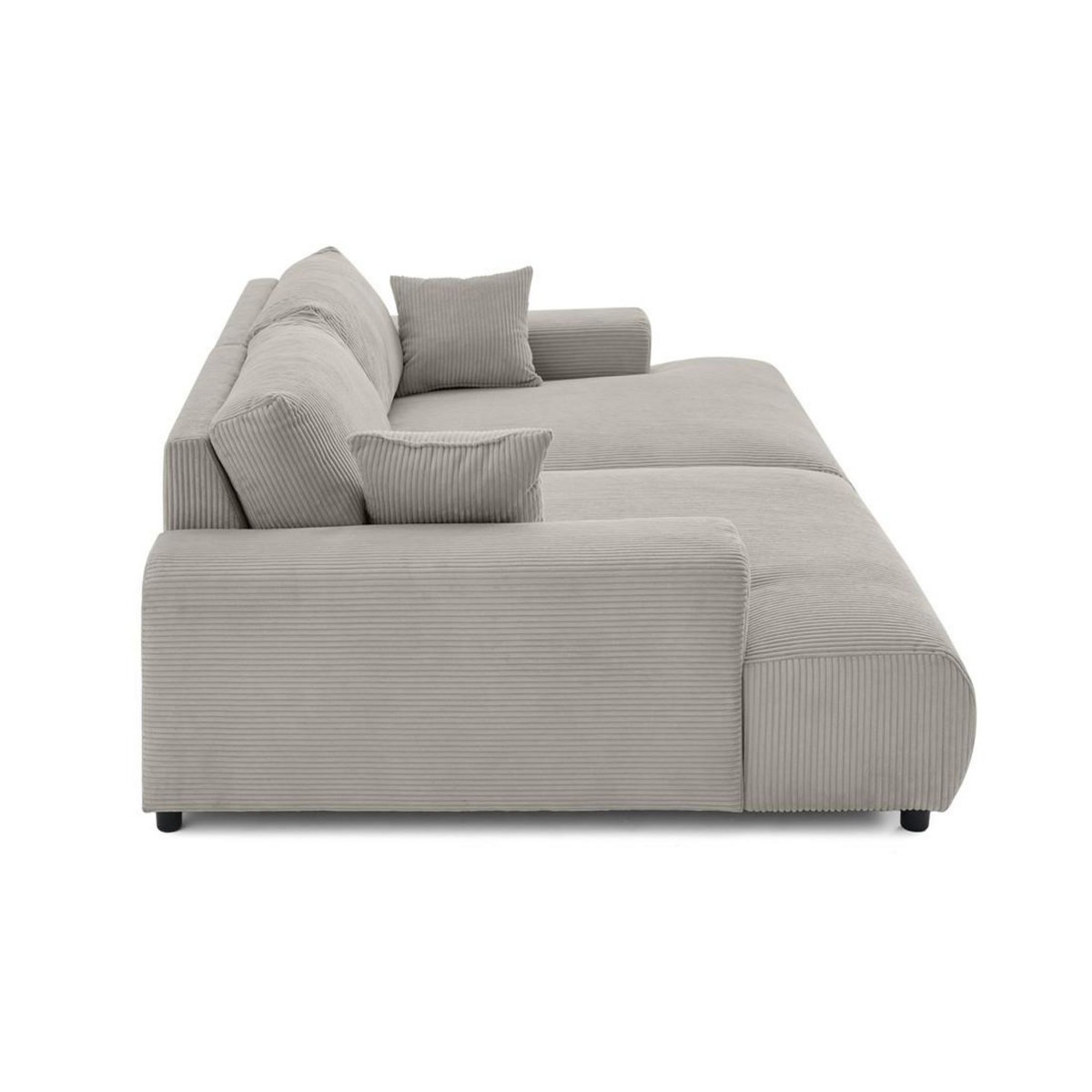 LISA DESIGN Garance - canapé droit 4 places double méridienne - assise profonde - en velours côtelé