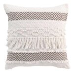 Paris Prix Coussin Déco à Franges  Zya  40x40cm Taupe