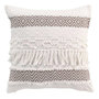 Voir la diapositive 1 : Paris Prix Coussin Déco à Franges  Zya  40x40cm Taupe
