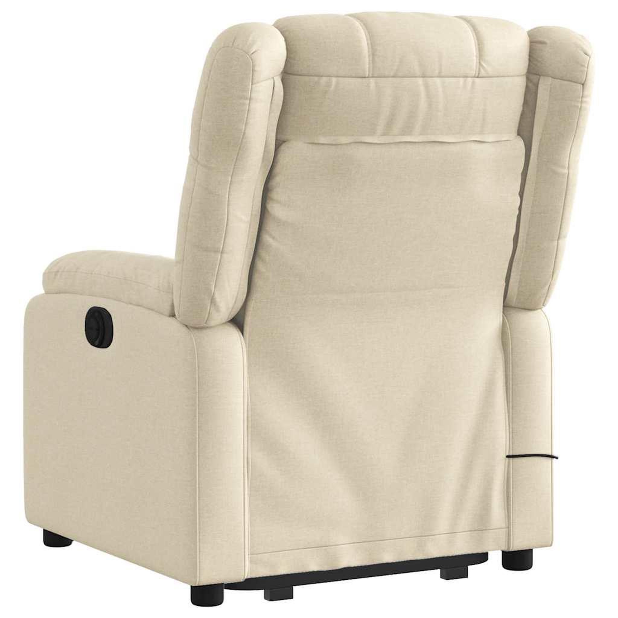 Voir la diapositive 5 : VIDAXL Fauteuil inclinable de massage Creme Tissu