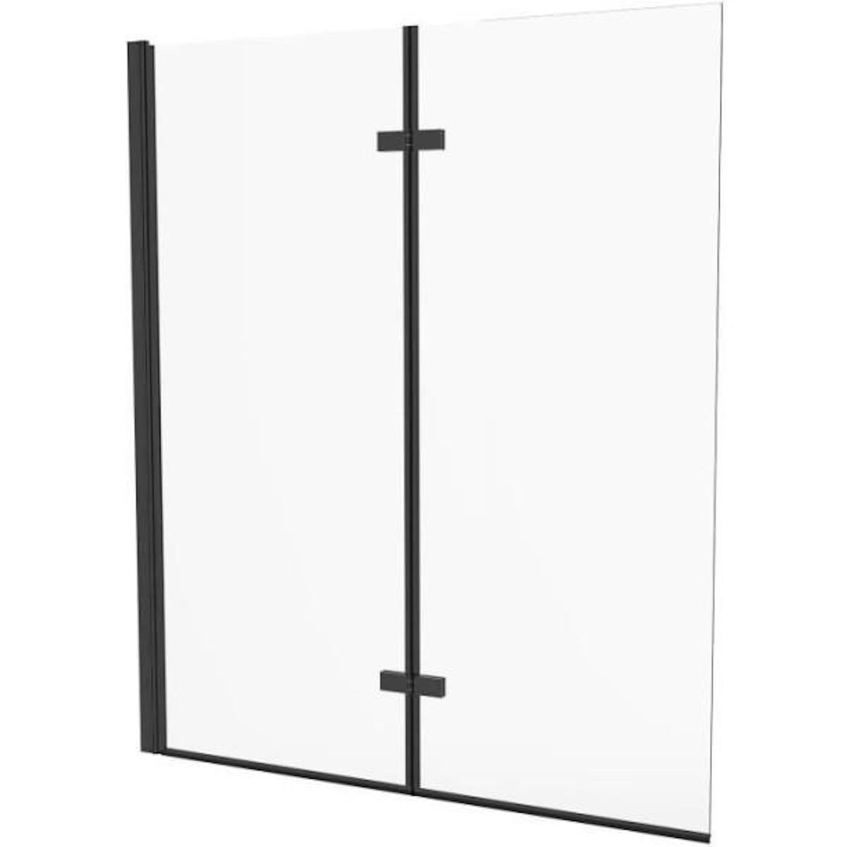 MARKET24 Pare baignoire 2 volets pivotants - HOME GENERATION - Maggy noir - 100 x 140 cm