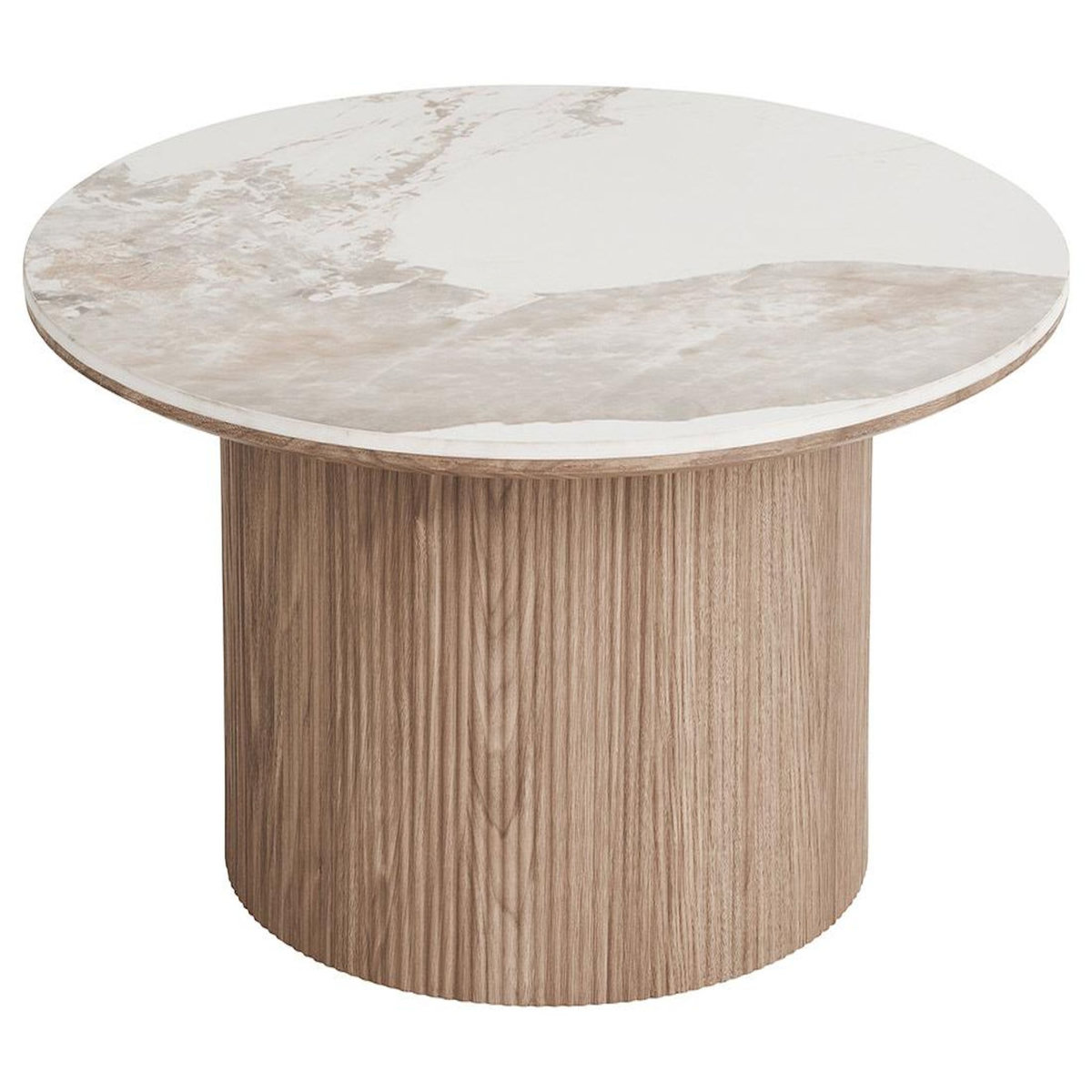 LISA DESIGN Lysa - table basse plateau effet marbre et pieds effets bois - 80 cm