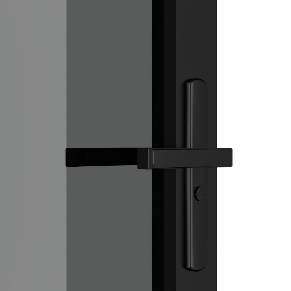 VIDAXL Porte interieure 102,5x201,5 cm Noir Verre ESG et aluminium