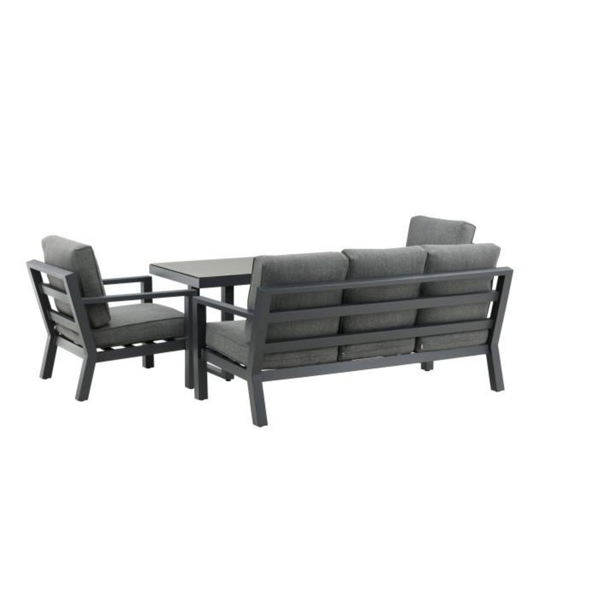 Paris Prix Salon de Jardin 5 Places  Barcelona  171cm Noir