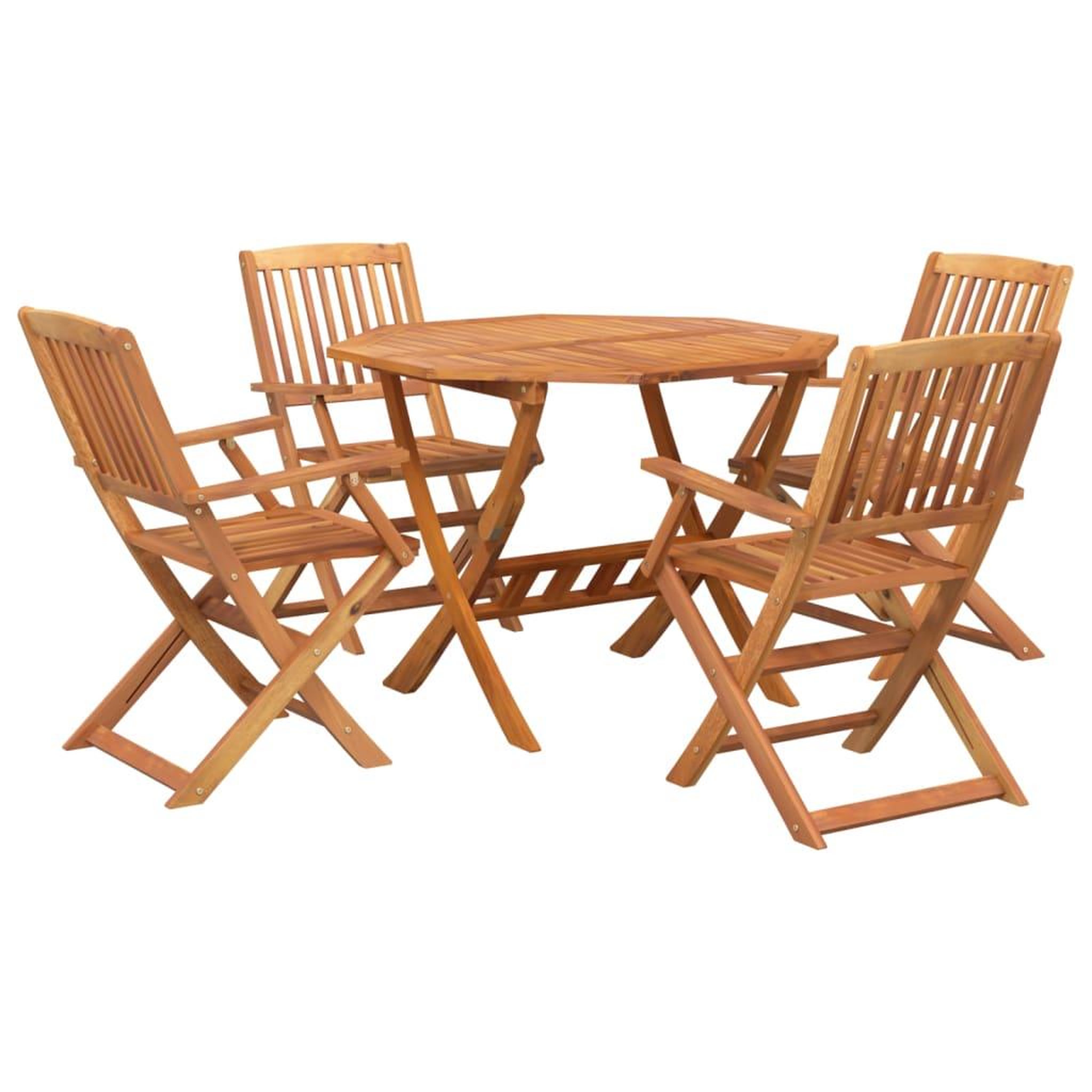 Voir la diapositive 3 : VIDAXL Ensemble a manger de jardin 5 pcs Bois d'acacia solide