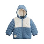 Petit Béguin Doudoune enfant imperméable doublée polaire avec capuche Tao. Coloris disponibles : Bleu