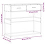 Voir la diapositive 6 : VIDAXL Table console sonoma gris 90x35x80 cm bois d'ingenierie