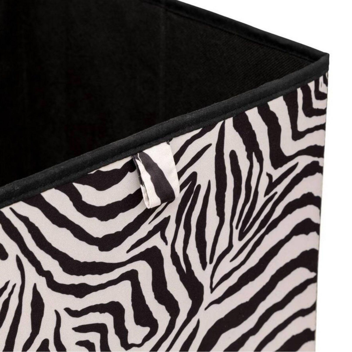 FIVE Lot de 6 boîtes de rangement ZEBRA - L. 31 x l. 31 x H. 31 cm - Noir