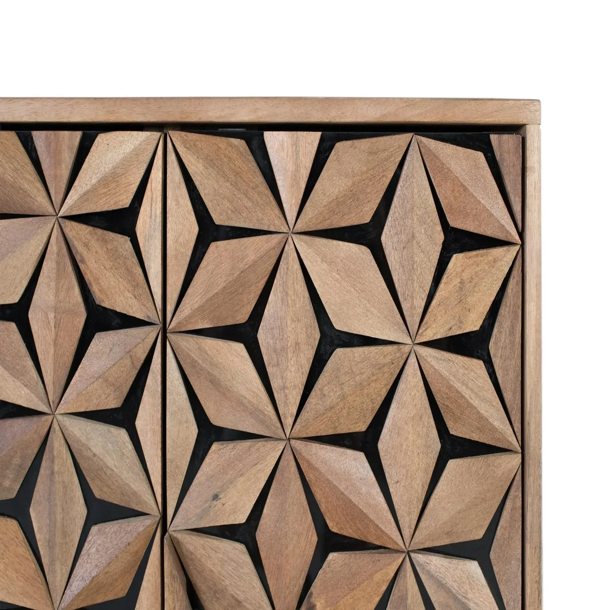 Voir la diapositive 2 : GINER Y COLOMER SL Buffet en bois de manguier 100cm style contemporain géométrique