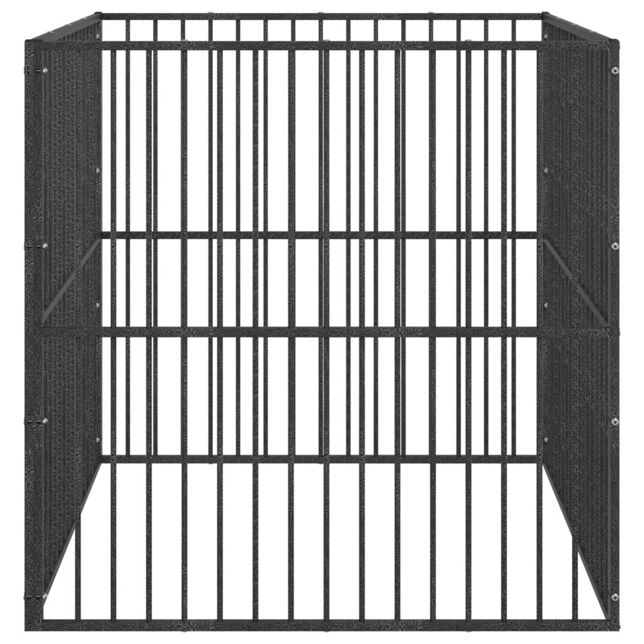 Voir la diapositive 4 : VIDAXL Parc pour chien 4 panneaux noir acier galvanise