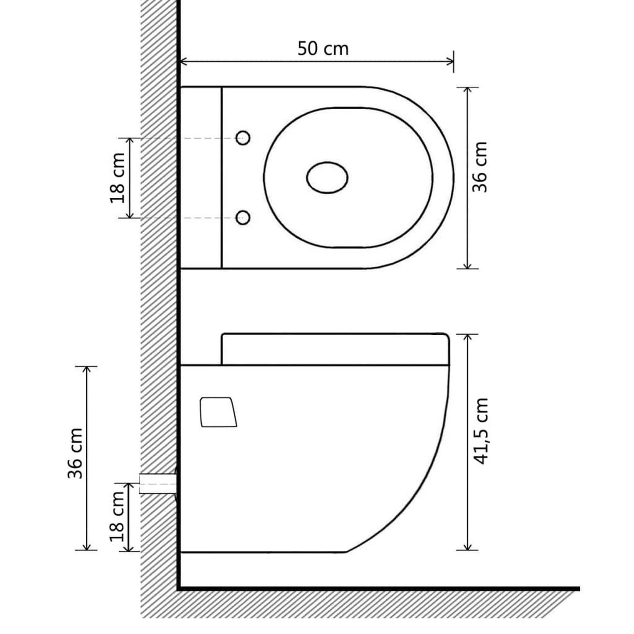Voir la diapositive 6 : VIDAXL Toilette suspendue au mur avec reservoir cache ceramique noir