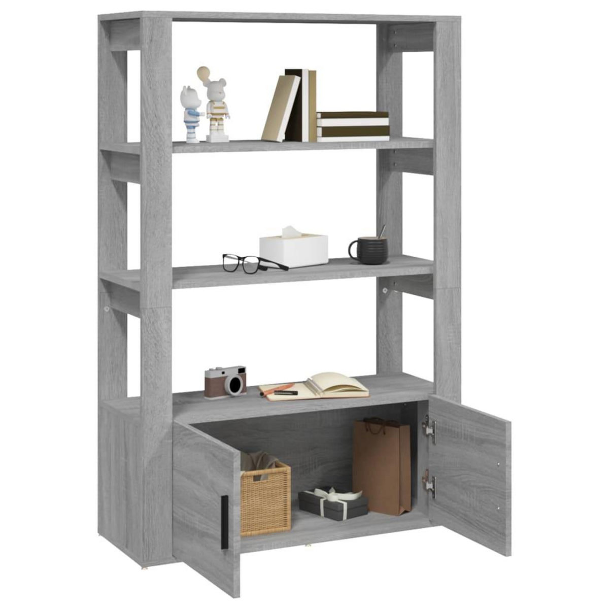 VIDAXL Buffet Sonoma gris 80x30x119,5 cm Bois d'ingenierie