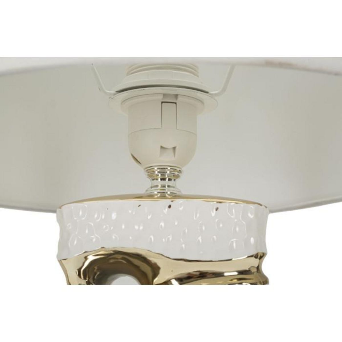 Paris Prix Lampe à Poser en Céramique  Florida  43cm Blanc & Or