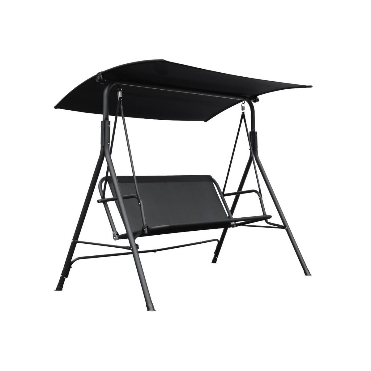 SWEEEK Balancelle de jardin pour deux personnes balancelle structure en acier. assise en textilène avec auvent inclus en polyester 160g/m2