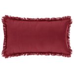 ATMOSPHERA Coussin Déhoussable Franges  Fringe  30x50cm Rouge