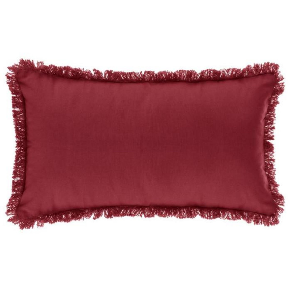 ATMOSPHERA Coussin Déhoussable Franges  Fringe  30x50cm Rouge