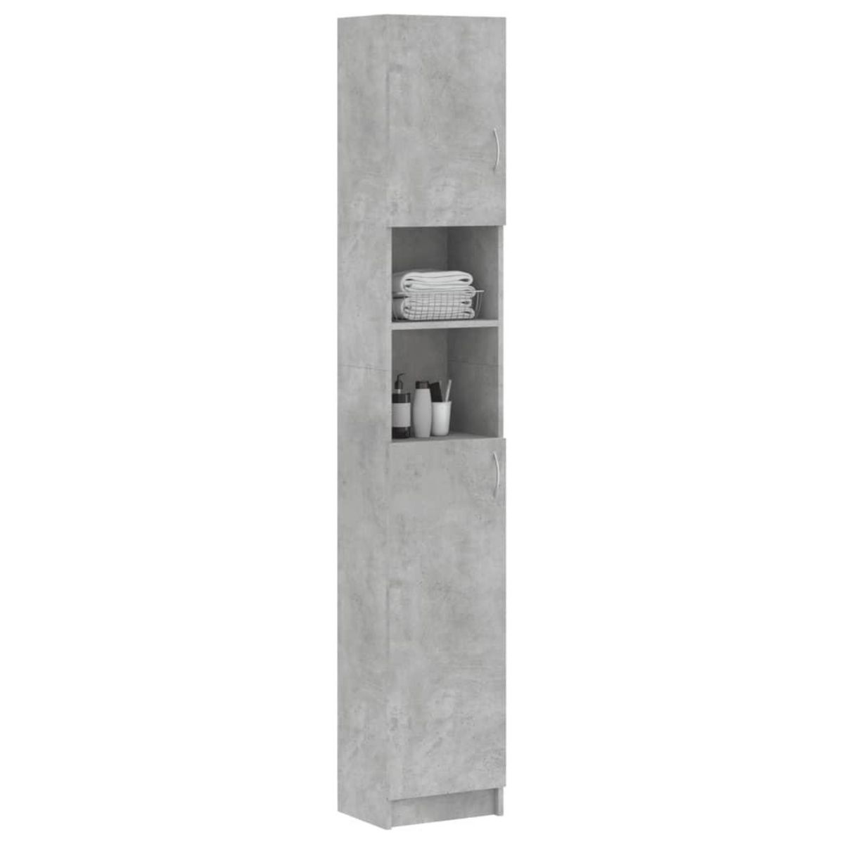 VIDAXL Armoire salle de bain Gris beton 32x25,5x190 cm Bois ingenierie