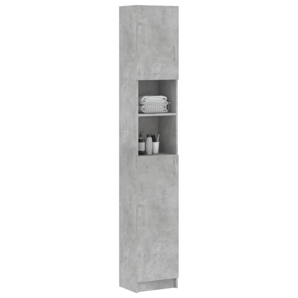 VIDAXL Armoire salle de bain Gris beton 32x25,5x190 cm Bois ingenierie
