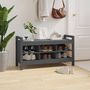 Voir la diapositive 5 : VIDAXL Banc d'entree Gris 110x40x60 cm Bois de pin massif