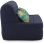 Voir la diapositive 4 : MARKET24 Banquette BZ - 2 places - Bleu Marine - Coussins Jungle - couchage 140 x 190 x 9 cm - Joe